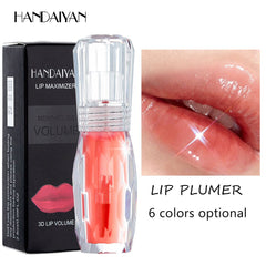 HANDAIYAN Natural Mint Plump and Moisturizing Lip Gloss 3D Crystal Jelly Color Toot Lips Fine Glitter Moisturizing Lip Makeup