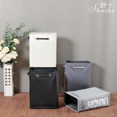 Shushi hotselling collapsible laundry hamper waterproof multi-functional corner slim laundry basket dirty cloth storage basket