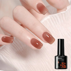 YICKYUE - 1PC 8ML Jelly Natural Gel Nail Translucent Rose Purple Nude Pink Gel Nail UV/LED Soak Off Gel Polish for DIY Holiday Gift