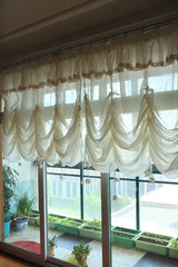 YICKYUE - Princess wind balloon curtain water wave tila curtain for bay window balcony living room decoration W260cmxH240cm