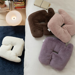YICKYUE - Winter Warm Plush Stuffed Sofa Seat Cushion Imitation Rabbit Fur Throw Pillow for Couch Plush Office Chair Mat Pillow Home Decor