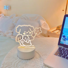 New Acrylic The neon lights 3D stereo Night light Small table lamp Bedside lamp LED lamp Birthday festival children decorate