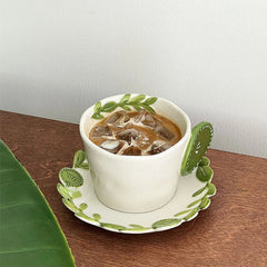 YICKYUE - Vintage Ceramic Coffee Cups Saucers Latte Art Cups Afternoon Tea Vintage Cups