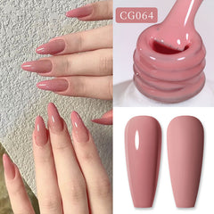 YICKYUE - Nude Series Gel Nail Polish Glitter Nail Art Semi Permanent Varnish Soak Off Base Gel Top Coat 10ml Manicure l