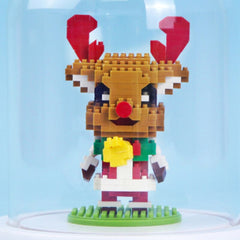MCO Merry Christmas Santa Claus Elk Deer Bell Animal Pet Festival 3D Mini Diamond Blocks Bricks Building Toy for Children no Box