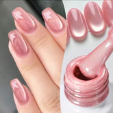 YICKYUE - 10ml Pink Glass Bead Cat Magnetic Gel Nail Polish Spring Moonlight Jelly Crystal Semi Permanent Soak Off Manicure
