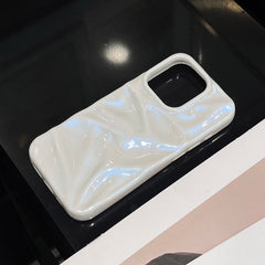 YICKYUE - 3D Blue light Color Water Ripple Pattern Phone Case For iPhone 16 15 14 13 12 11 Pro Max 15pro Soft Shockproof Back Cover Girls