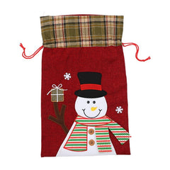 Christmas party decorations imitation linen embroidery old man snowman elk gift bag