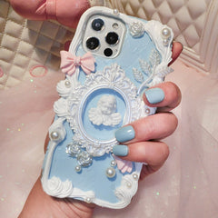 Handmade Customized Case For Samsung Galaxy S20 FE DIY Phone Cover S21 ultra Bowknot Agnel Photo Frame cream shell S20 Girl gift