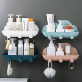 Bathroom Accessories Cosmetic Storage Box Hook Soap Rack Drain Organizer Multifunctional Wallmounted Shower Tray Rack Free Punch