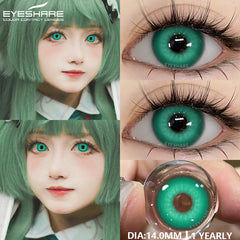 YICKYUE - 1 Pair Fashion Pink Cosplay Anime Lenses Color Contact Lenses for Eyes Cosmetics Purple Lenses Yearly Eye Contact Lens