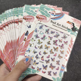 16/3pcs Holographic 3D Butterfly Snake Dragon Love Design Laser Nail Stickers Winter Nail Art Decoration Nail DIY Accessories