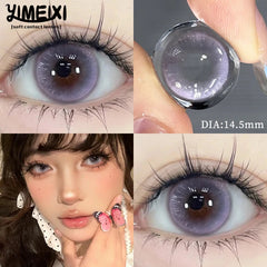 YICKYUE - New Natural 2-Piece Color Contact Lenses Large Diameter Beautiful Pupil High Quality Soft Lenses Diopters Myopia Degree