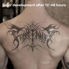 YICKYUE - Domineering Full Back Dark Gothic Herbal Juice Tattoo Sticker Tattoos Temporary Waterproof Art Fake Tattoos Festival Accessories