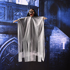 Halloween Decoration Horrifying Skull Hanged Party Decor Trick Props Voice Control Toys Skull Demon Glowing Sound Toy Home Decor