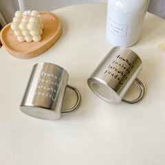 Ins Minimalist Wind Niche 304 Stainless Steel Mug Simple English Letters Coffee Cup Milk Cup Camping Outdoor Mug Stainless Cup