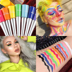 17 Colors Neon Liquid Eyeliner Pencil Colored Blue Green Yellow White Long Lasting Waterproof Eyeliner Pen Women Makeup Tools