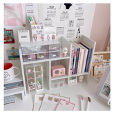 YICKYUE - Kawaii Storage Shelf DIY Desk Holder Office Desktop Organizer Table Organizer Bookshelf Insert Shelve For Kids Room