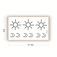 Sun Moon Design Waterproof Temporary Tattoo Sticker Female Male Arm Leg Fake Tattoo Body Art Sticker