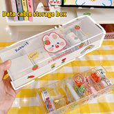 Cute Data Cable Storage Box Mobile Phone Charging Cable Storage Box Charger Cable Management Box Set Line Pay-off Organizer Rack