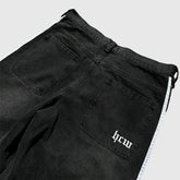 Hearujoy 90s Streetwear Y2K Striped Jogging Jeans Men Women Harajuku Retro Striped Letter Graphics Embroidered Jeans Goth Casual Wide Leg Pants Trousers
