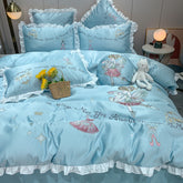 Yickyue - Home Bed 4 Pcs Set with Duvet Cover Pillow Shams Flat Sheet