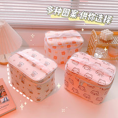 W&G Ins Shopper Bag Pencil Cases Large Capacity Cosmetic Bag Portable Storage Bag Toiletry Storage Bag Travel Bag Organizer