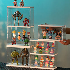 Doll Toys Display Box Large-capacity Transparent Acrylic Popmart Mystery Box Storage Organizer Box Dust Proof Stackable