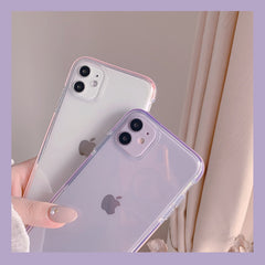 Soft liquid silicone purple & pink phone case for iphone 11 pro max protective case for iphone x xs max xr 6 7 8 plus cover