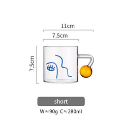 280/400ml Portrait Pattern Glass Mug Creative Handgrip Mugs For Milk Coffee Beer Water Home Office Teacup Cups Couple