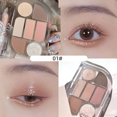 Yickyue 7-color Eye Shadow Palette Purple Orange Glitter Pearly Eyeshadow Palette Fashion Korean Charming Eye Makeup Palette Cosmetics