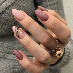 24pcs Reusable False Nails Press On Nails Coffin Fake Nails With Glue Full Cover Nail Tips Nail Styling Utensils Nail Supplies