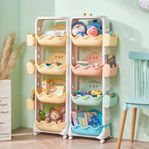 Yickyue Children's Toy Storage Rack Trolley Baby Toy Rack with Pulley Multi-color Multi-layer Large-capacity Finishing Storage Locker