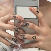 Temporary Tattoo Sticker Hand-painted Black Finger Tattoo Sticker Female Men Body Art Fake Tattoo