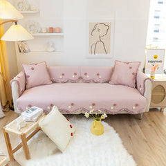 Yickyue Cute Flower Sofa Cover Blanket Universal Non-slip Cotton Sofa Towel For Living Room Furniture Decor Tapestry Couch Cover