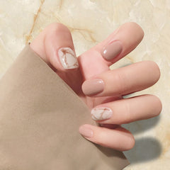 24pcs/set Matte Marble Full Cover False Nail Tips Lunar eclipse Manicure Matte Tips For False Fake Nails Extension False Nails