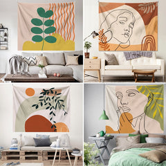 Nordic Simple Fresh Art Background Fabric Wall Cloth Tapestry Bedroom Room Bedside All-Matching Decorative Tapestry Hanging