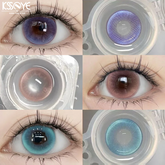 YICKYUE - 1Pair Colored Contact Lenses for Eyes Korean Purple Lenses Myopia Pink Lenses Blue Lens Soft Lens Cosmetics Beauty Pupils