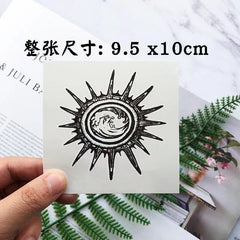 Waterproof Temporary Tattoo Stickers Sun Wave Flash Tattoo Arm Body Art Fake Tattoo
