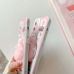 3D cute rabbit cartoon phone case for iphone 12 mini 11 pro max 7 x xr xsmax 8 plus Decompression protective cover shell conque