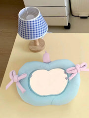 YICKYUE - Apple Cotton Makeup Mirrow Bathroom Korean Wall Hanging Mirror Home Bedroom Bathroom Irregular Makeup Mirror Decorative Mirror