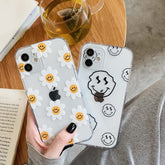 Soft silicone smiley daisy cute cartoon lovely smile phone case for iphone 12 11 pro max mini xs max 7 8 plus x xr cover capa