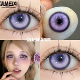 YICKYUE - 2Piece Color Contact Lenses Blue Pink Purple Beautiful Pupil Halloween Cosplay Soft Lenses Diopters Myopia Degree 0~-8.0