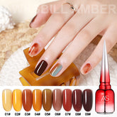 YICKYUE - AS 15ML Jelly Amber Gel Nail Polish Brown Crystal Translucent Dull Color Nail Art Gel Semi Permanent UV Gel Polish Varnish