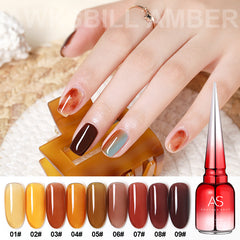 YICKYUE - AS 15ML Jelly Amber Gel Nail Polish Brown Crystal Translucent Dull Color Nail Art Gel Semi Permanent UV Gel Polish Varnish