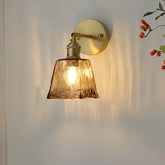 YICKYUE - Nordic style retro Japanese style brass glass wall lamp Home bar restaurant bedroom bedside lamp Creative personality wall lamp