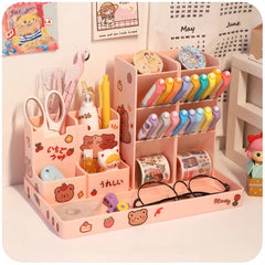 Lnclined Pen Holder Creative Multifunctional Children's Female Pen Holder Desk Large Capacity Stationery Storage Box For Pupils