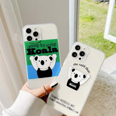 Animal Koala cartoon phone case cute cover capa for iphone xr xs max 7 8 plus x 11 12 mini pro max silicone clear conque funda