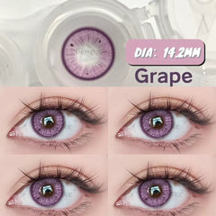 YICKYUE 2Pcs Colored Contact Lenses Purple Big Eyes Yearly Cosplay Blue Green Cosmetic Contact Helloween Soft Makeup Pupils