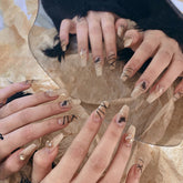Matte False Nails With Glue Designed 24Pcs Full Cover Nail Tips Personality Beautiful Artificial Press On Nails Free Shipping